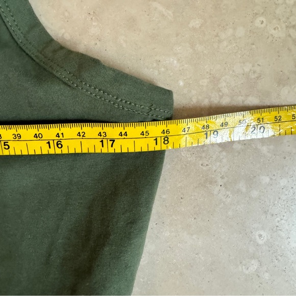 J Crew Olive Green Sleeveless Mixed Knit Midi Womens Size M Pockets Cotton - Picture 7 of 10